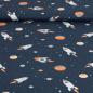 Preview: Baumwollstoff Motivdruck Raketen Planeten Weltraum blau
